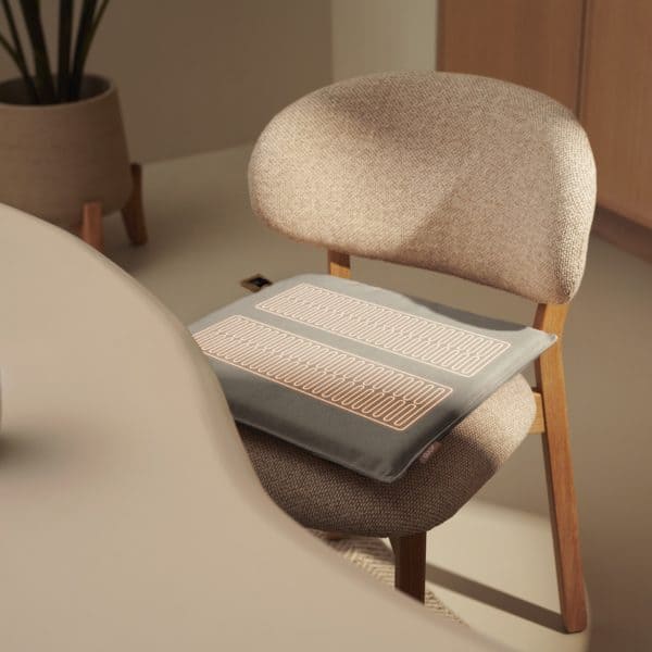 mellow heated seat cushion 40 x 40 grijs